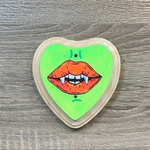 vampire lips wood painting